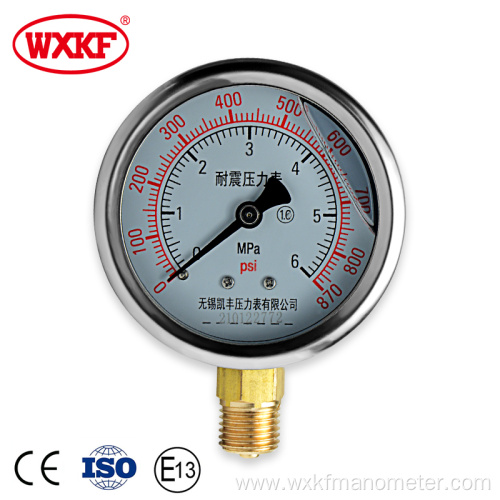 Shockproof pressure gauges YN60 series back bottom connection Shockproof pressure gauges